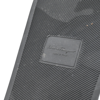 SALVATORE FERRAGAMO | Black & Neutral Gancio Logo Rubber Slides