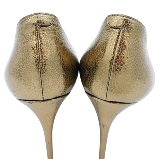 BRUNELLO CUCINELLI | Gold Metallic Leather Monili Pumps