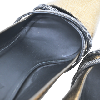 BRUNELLO CUCINELLI | Gold Metallic Leather Monili Pumps
