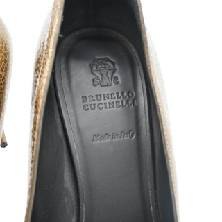 BRUNELLO CUCINELLI | Gold Metallic Leather Monili Pumps