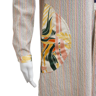 LA PRESTIC OUISTON | Multicolor Striped Cotton Shirt Dress