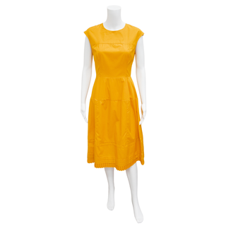 MARNI | Light Orange Cotton Poplin Midi Dress