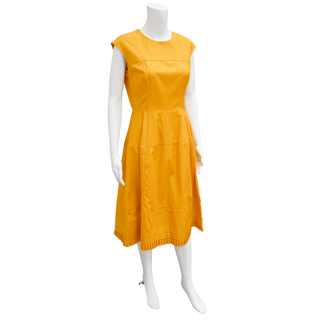 MARNI | Light Orange Cotton Poplin Midi Dress