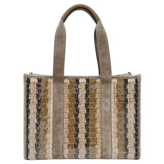 Glamour Striped Sequined Tote Bag