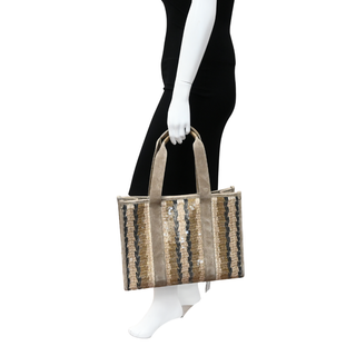 BRUNELLO CUCINELLI | Glamour Striped Sequined Tote Bag