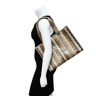 BRUNELLO CUCINELLI | Glamour Striped Sequined Tote Bag