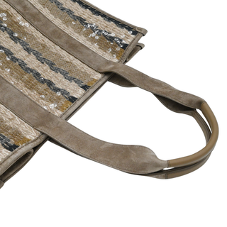BRUNELLO CUCINELLI | Glamour Striped Sequined Tote Bag