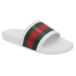 GUCCI | Web Stripe Rubber Slide Sandals