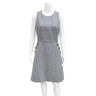 MICHAEL KORS COLLECTION | Navy Gingham Wool Sheath Dress