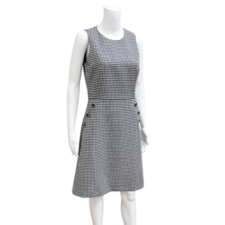 MICHAEL KORS COLLECTION | Navy Gingham Wool Sheath Dress
