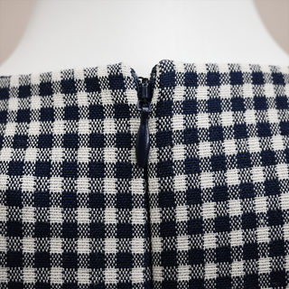 MICHAEL KORS COLLECTION | Navy Gingham Wool Sheath Dress