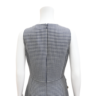 MICHAEL KORS COLLECTION | Navy Gingham Wool Sheath Dress