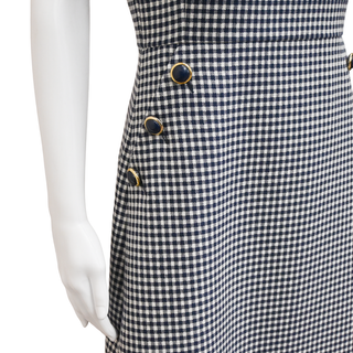 MICHAEL KORS COLLECTION | Navy Gingham Wool Sheath Dress