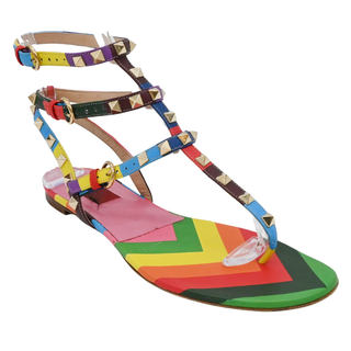 VALENTINO GARAVANI | Multicolor Rockstud Caged Leather Sandals