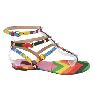 VALENTINO GARAVANI | Multicolor Rockstud Caged Leather Sandals