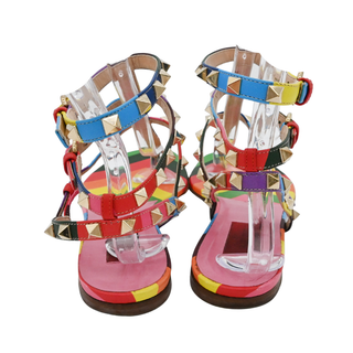 VALENTINO GARAVANI | Multicolor Rockstud Caged Leather Sandals