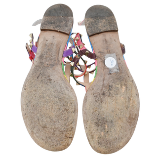 VALENTINO GARAVANI | Multicolor Rockstud Caged Leather Sandals
