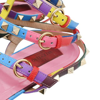 VALENTINO GARAVANI | Multicolor Rockstud Caged Leather Sandals