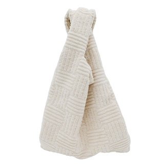 BOTTEGA VENETA | Ivory Intrecciato Terrycloth Shopping Tote Bag