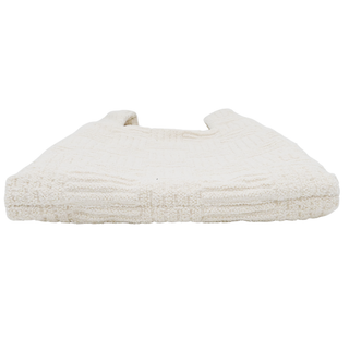 BOTTEGA VENETA | Ivory Intrecciato Terrycloth Shopping Tote Bag