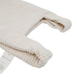 BOTTEGA VENETA | Ivory Intrecciato Terrycloth Shopping Tote Bag