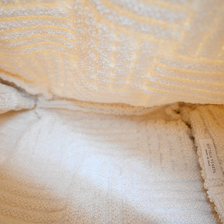 BOTTEGA VENETA | Ivory Intrecciato Terrycloth Shopping Tote Bag