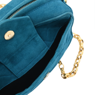 CHANEL | Teal Suede Bijoux Camera Bag
