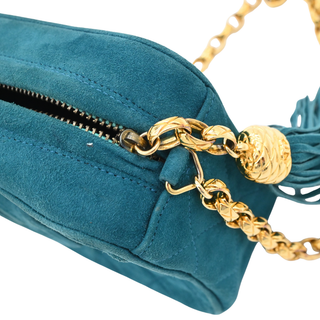 CHANEL | Teal Suede Bijoux Camera Bag