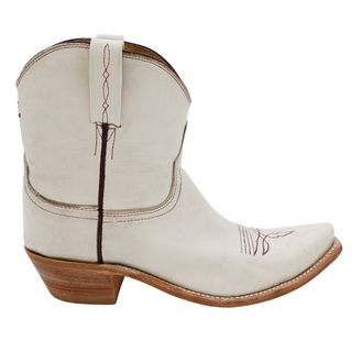 LUCCHESE | Beige Leather Western Ankle Booties