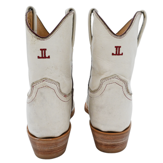 LUCCHESE | Beige Leather Western Ankle Booties