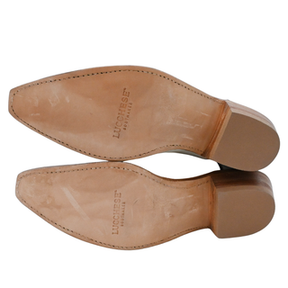 LUCCHESE | Beige Leather Western Ankle Booties