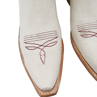LUCCHESE | Beige Leather Western Ankle Booties