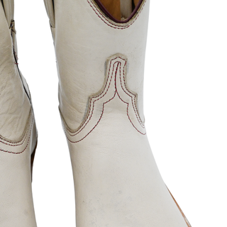 LUCCHESE | Beige Leather Western Ankle Booties