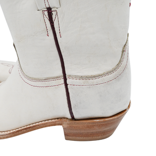LUCCHESE | Beige Leather Western Ankle Booties
