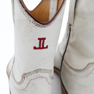 LUCCHESE | Beige Leather Western Ankle Booties