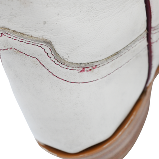 LUCCHESE | Beige Leather Western Ankle Booties