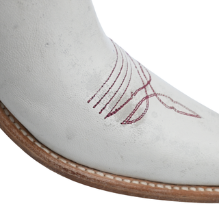 LUCCHESE | Beige Leather Western Ankle Booties