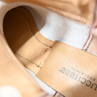 LUCCHESE | Beige Leather Western Ankle Booties