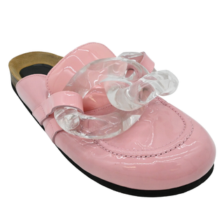 JW ANDERSON | Chain Pink Patent Leather Mules