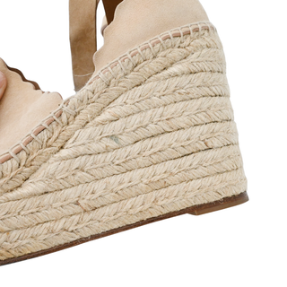 CHLOE | Suede Scalloped Espadrille Wedges