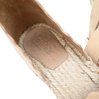 CHLOE | Suede Scalloped Espadrille Wedges