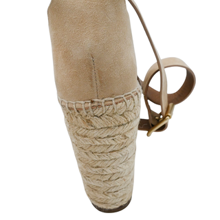 CHLOE | Suede Scalloped Espadrille Wedges