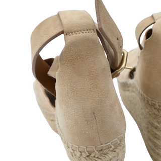 CHLOE | Suede Scalloped Espadrille Wedges