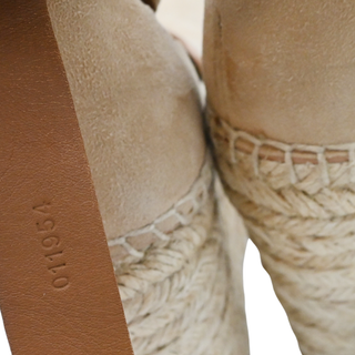 CHLOE | Suede Scalloped Espadrille Wedges