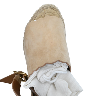 CHLOE | Suede Scalloped Espadrille Wedges