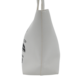 LOVE MOSCHINO | Off-White Leather Printed Tote Bag