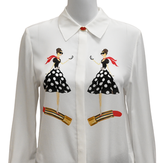 ALICE + OLIVIA | Willa 'I Am Women' Silk Blouse