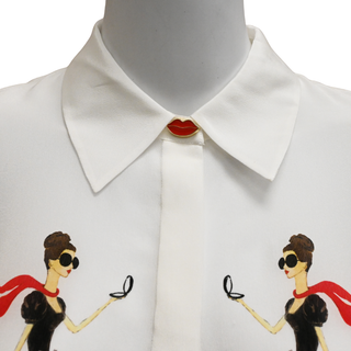 ALICE + OLIVIA | Willa 'I Am Women' Silk Blouse