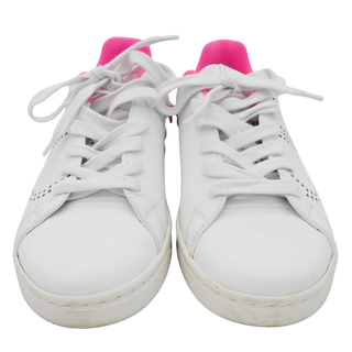 VALENTINO GARAVANI | White & Neon Pink Leather Sneakers
