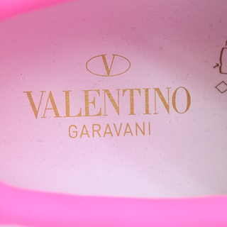 VALENTINO GARAVANI | White & Neon Pink Leather Sneakers